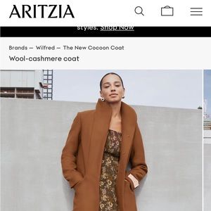 Aritzia cocoon coat in colour cigar